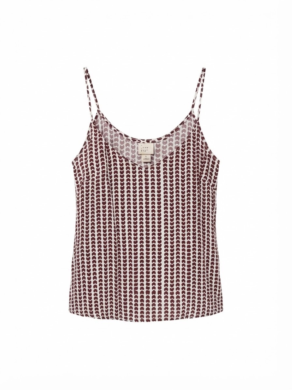 a new day Brown and White Printed Spaghetti-Strap Cami